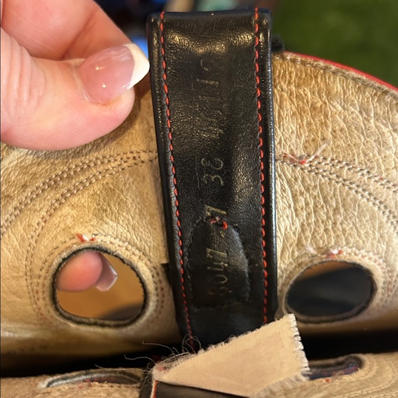 Brahma Black Ankle Boots with Red Accents - Picture 7 of 9